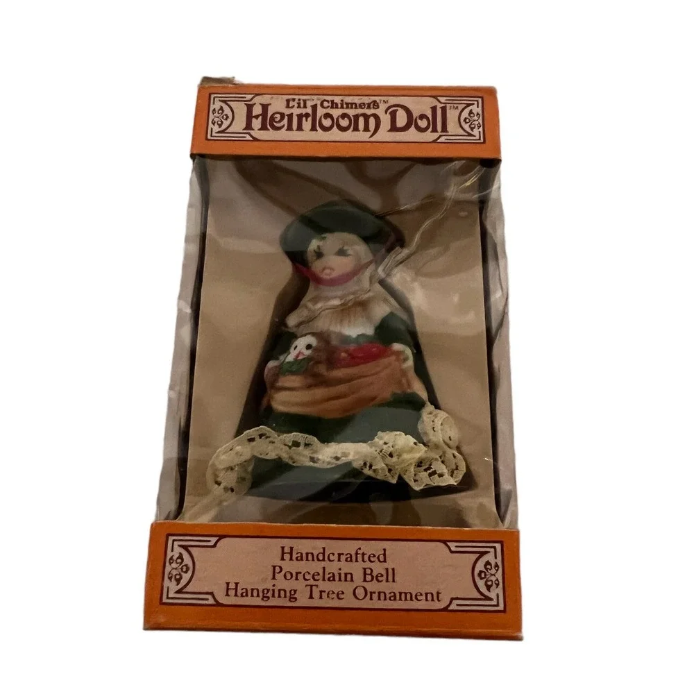 Vintage Christmas Ornaments Lil Chimers Porcelain Doll Bell Jasco n Orig Boxes